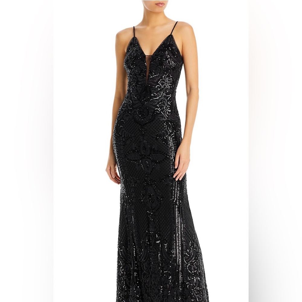 Aqua sequin gown